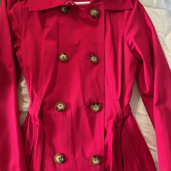 Michael Kors Fuchsia Trench Coat XS - Picture 7 of 8